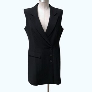 Sleeveless Black Blazer Mini Dress